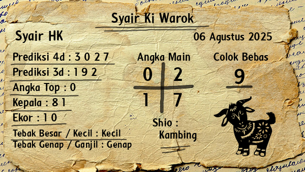 Syair Ki Warok - Syair HK